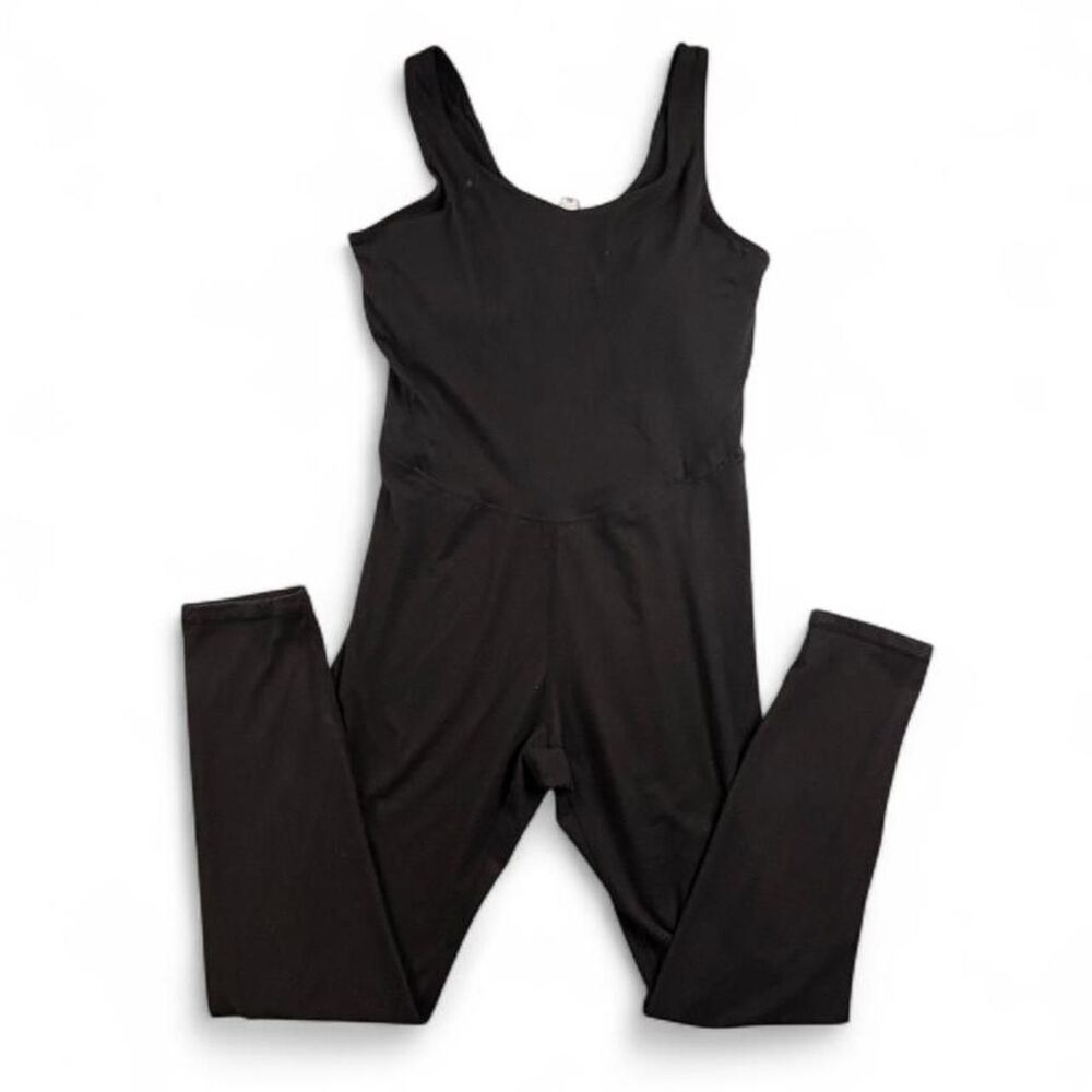 Black Bodysuit Womens L Built In Bra Shapewear Sleeveless Athleisure One Piece